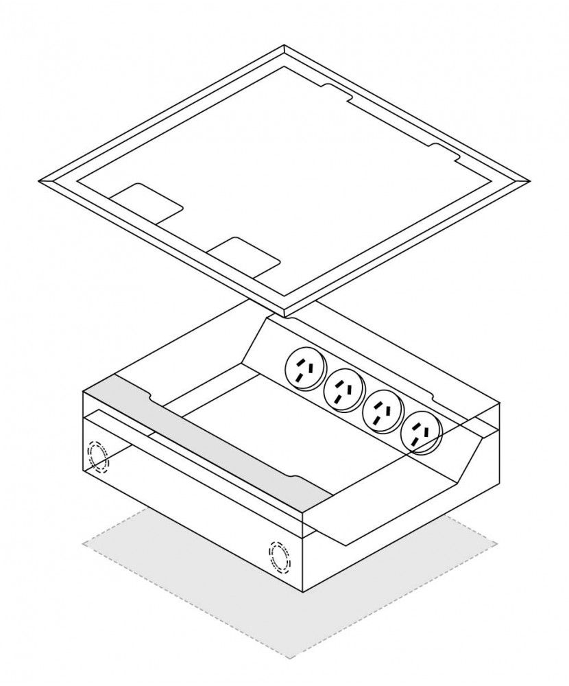 FFOB245B/80 4 x AUTO SWITCHED GPO + 5 GANG DATA